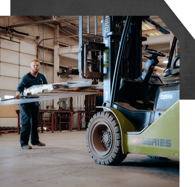 Moving Steel With Forklift